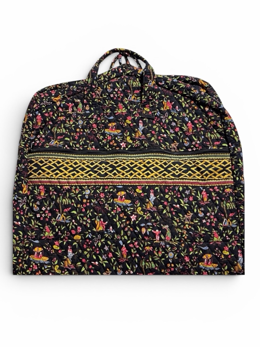 NWOT VTG Vera Bradley Retired Print Ming Black Quilted Travel Garment Bag